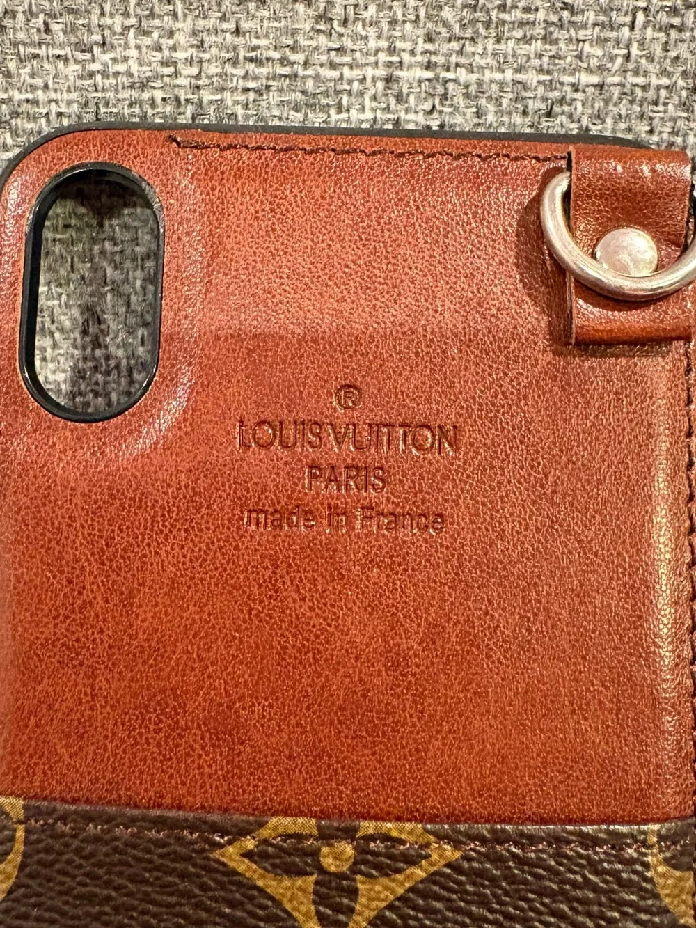 Never Use Louis Vuitton LV Monogram Leather Case for iPhone X w/ Card Pocket